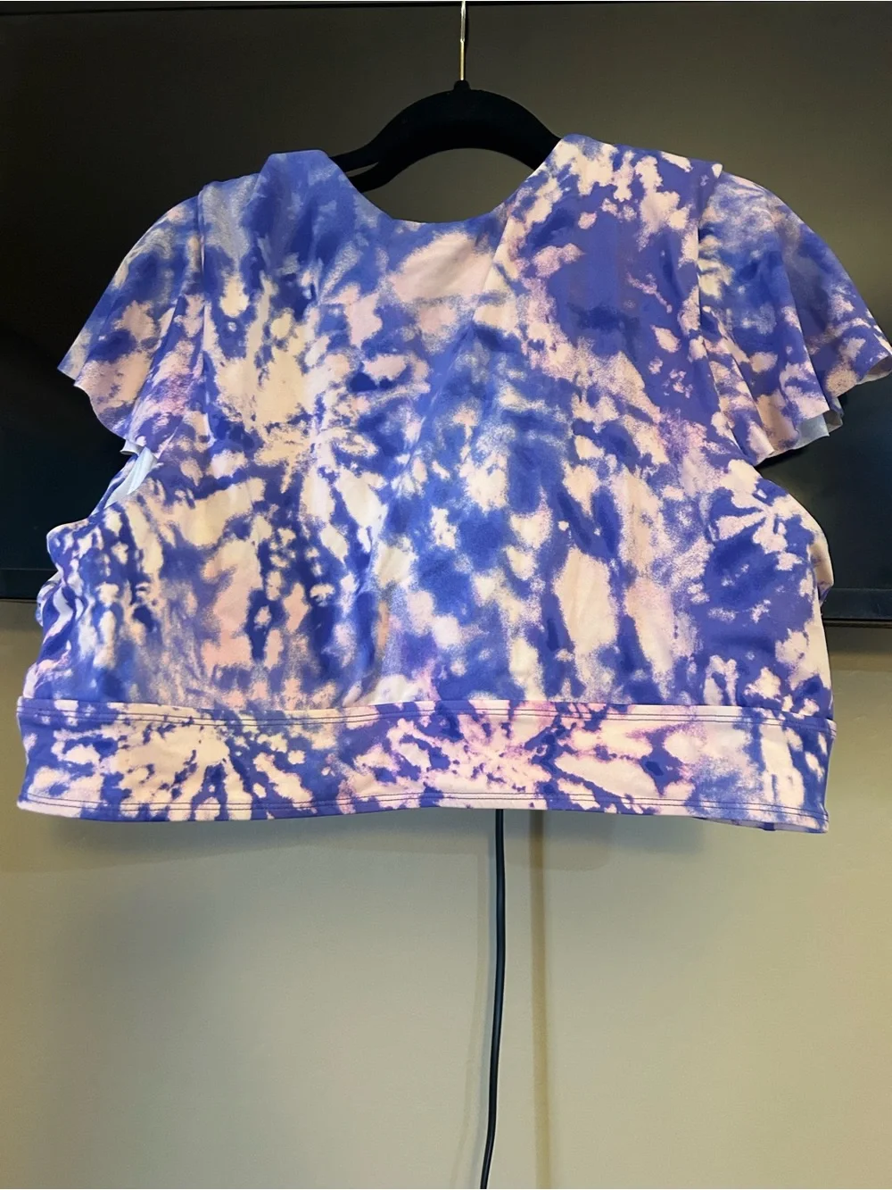 Purple Pink Tie-Front swim Top